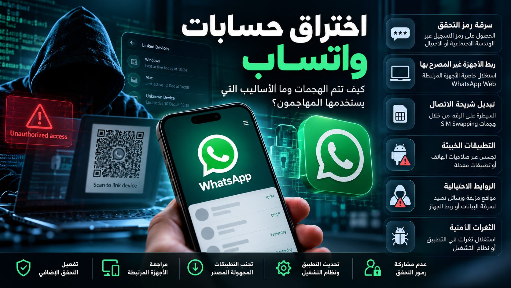 اختراق حسابات واتساب كيف تتم الهجمات وما الأساليب التي يستخدمها المهاجمون